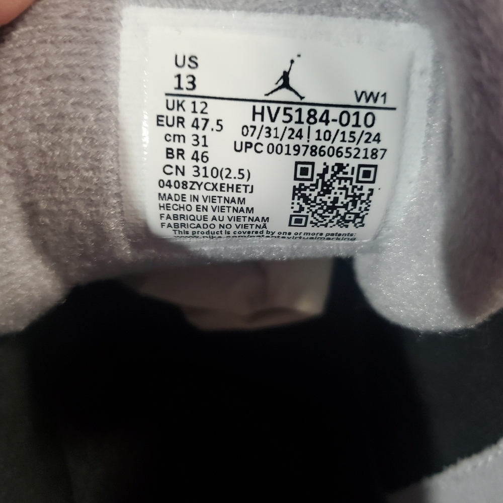 Nike Air Jordan Black/White/Gray With A Pop of Red Men's Sneakers - Picture 8 of 11